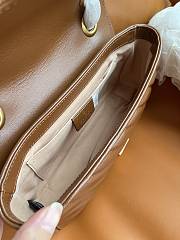 GUCCI  Super Mini Leather GG Marmont Shoulder Bag Brown Size 22 cm - 6
