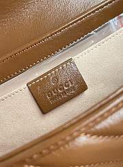 GUCCI  Super Mini Leather GG Marmont Shoulder Bag Brown Size 22 cm - 3