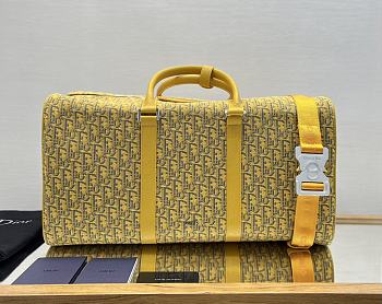 Christian Dior Lingot Duffle Bag Oblique Jacquard 50 Yellow Size 50x25x21.5 cm