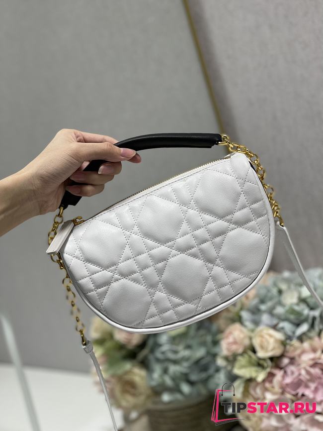 SMALL DIOR VIBE HOBO BAG White Cannage Lambskin Size 20×15×7cm - 1