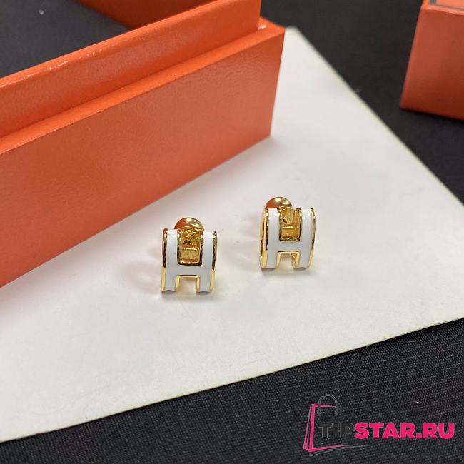 Mini Pop Hermes earrings White - 1