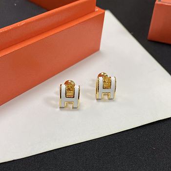 Mini Pop Hermes earrings White