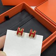 Mini Pop Hermes earrings Red - 3