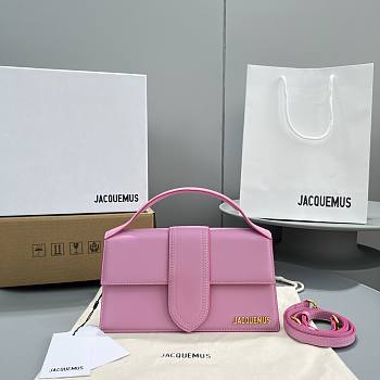 Jacquemus Pink Le Bambino Leather Top Handle Bag Size 24x13x7 cm