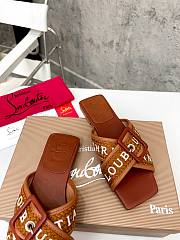 Christian Louboutin Women's Brown Crossimule Leather Sandal - 4