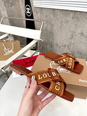 Christian Louboutin Women's Brown Crossimule Leather Sandal - 3