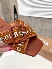 Christian Louboutin Women's Brown Crossimule Leather Sandal - 2
