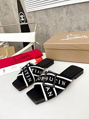 Christian Louboutin Women's Black Crossimule Leather Sandal - 1
