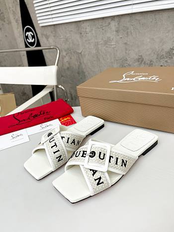 Christian Louboutin Women's White Crossimule Leather Sandal