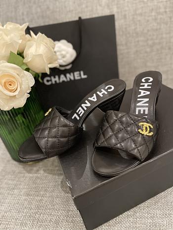 Chanel Mules 2022 Black Shiny Leather