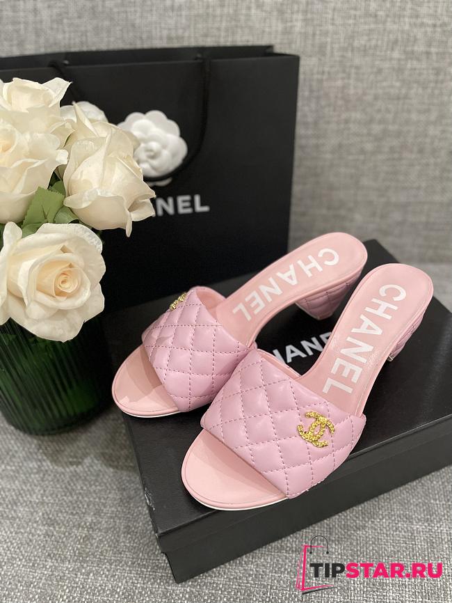 Chanel Mules 2022 Light Pink Shiny Leather - 1