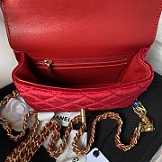 Chanel Flap Bag Gold tone metal Red Size 16x12x5 cm - 6