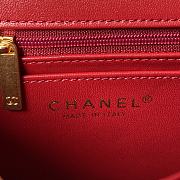 Chanel Flap Bag Gold tone metal Red Size 16x12x5 cm - 5