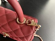 Chanel Coco handle Red Caviar Leather Size 19 cm - 3