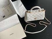 Chanel Coco handle White Caviar Leather Size 19 cm - 6