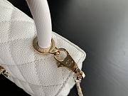 Chanel Coco handle White Caviar Leather Size 19 cm - 5