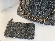 CHANEL 22 Handbag Tweed Patchwork & Gold-Tone Metal Gray&Black Size 38x42x8 cm - 6