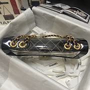 Chanel Clear Quilted Vinyl and Black Patent Leather Maxi Flap Bag Gold Hardware Size 25.5x16.5x6 cm - 6