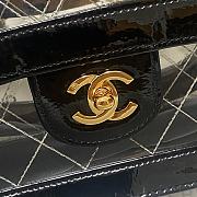 Chanel Clear Quilted Vinyl and Black Patent Leather Maxi Flap Bag Gold Hardware Size 25.5x16.5x6 cm - 5