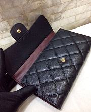 Chanel Classic Quilted Long Flap Wallet Black Caviar Size 18.5x10 cm - 3