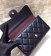 CHANEL Classic Flap Wallet Black Lambskin Leather Size 18.5x10 cm - 3
