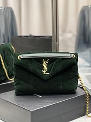 Saint Laurent Puffer Bag In Velvet And Lambskin-Green Size 29x17x11 cm - 1