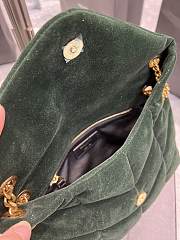 Saint Laurent Puffer Bag In Velvet And Lambskin-Green Size 29x17x11 cm - 6