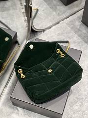 Saint Laurent Puffer Bag In Velvet And Lambskin-Green Size 29x17x11 cm - 4
