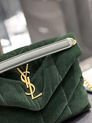 Saint Laurent Puffer Bag In Velvet And Lambskin-Green Size 29x17x11 cm - 2