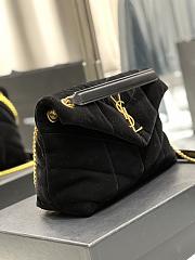 Saint Laurent Puffer Bag In Velvet And Lambskin-Black Size 29x17x11 cm - 6