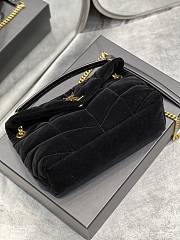 Saint Laurent Puffer Bag In Velvet And Lambskin-Black Size 29x17x11 cm - 5