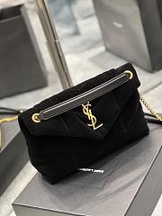 Saint Laurent Puffer Bag In Velvet And Lambskin-Black Size 29x17x11 cm - 2