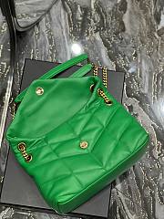 YSL Loulou Puffer Leather Shoulder Bag Green Size 29x17x11 cm - 2