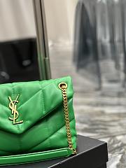 YSL Loulou Puffer Leather Shoulder Bag Green Size 29x17x11 cm - 4