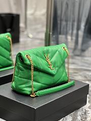 YSL Loulou Puffer Leather Shoulder Bag Green Size 29x17x11 cm - 5