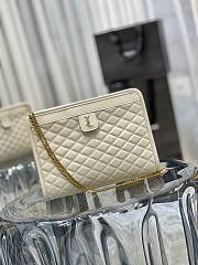 SAINT LAURENT Vintage Quilted YSL Chain Clutch Bag White Size 23x16x5 cm - 5