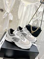 Chanel TRAINERS Fabric & Suede Calfskin Ivory, Light Gray & White - 1