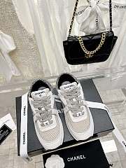Chanel TRAINERS Fabric & Suede Calfskin Ivory, Light Gray & White - 6