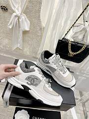 Chanel TRAINERS Fabric & Suede Calfskin Ivory, Light Gray & White - 4