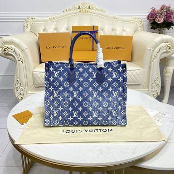 Louis Vuiiton Onthego Denim MM Tote Bag 35×27×14 cm