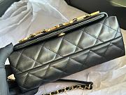 Chanel Logo Enchained Flap Bag Quilted Calfskin Medium 15x21x8 cm - 6