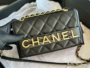 Chanel Logo Enchained Flap Bag Quilted Calfskin Medium 15x21x8 cm - 3