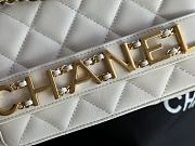 Chanel Logo Enchained Flap Bag Quilted Calfskin Medium White Size 15x21x8 cm - 2