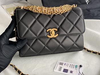 Chanel Diamanté Balck Flap Bag Size 18x13x6 cm