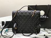 Chanel Backpack Patent Lambskin & Gold-Tone Metal Black Size 31.5x31x9 cm - 3