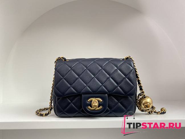 Chanel AS1786 Mini Flap Bag Blue Classic Size 18x13x7 cm - 1