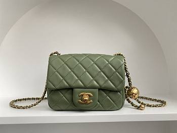 Chanel AS1786 Mini Flap Bag Green Classic Size 18x13x7 cm