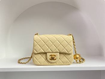 Chanel AS1786 Mini Flap Bag Yellow Classic Size 18x13x7 cm