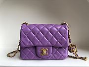 Chanel AS1786 Mini Flap Bag Purplel Classic Size 18x13x7 cm - 1