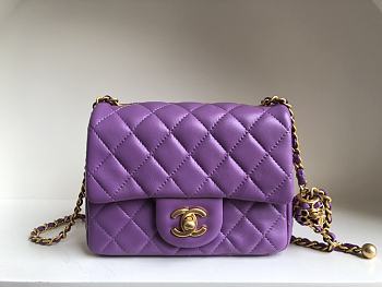 Chanel AS1786 Mini Flap Bag Purplel Classic Size 18x13x7 cm
